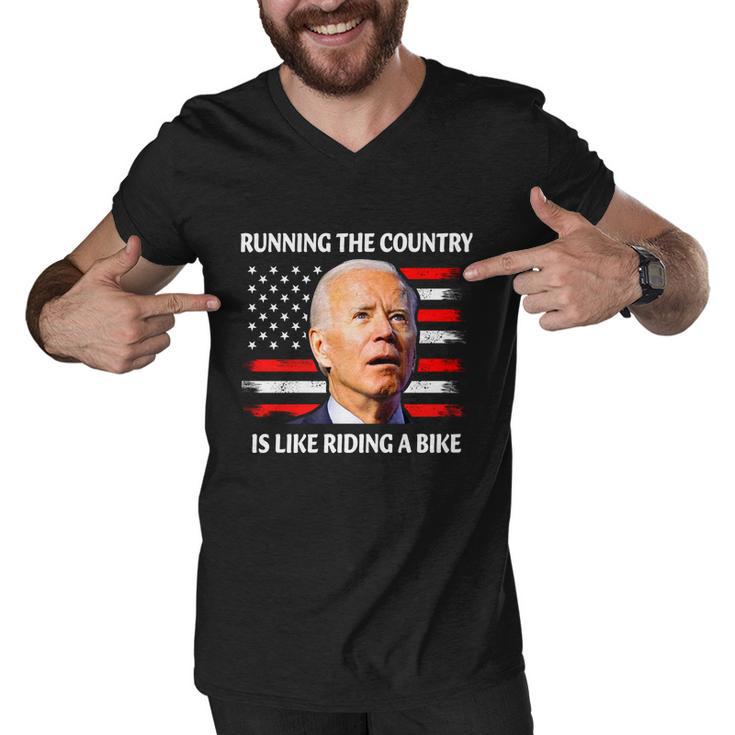 Running The Country Is Like Riding A Bike Men V-Neck Tshirt