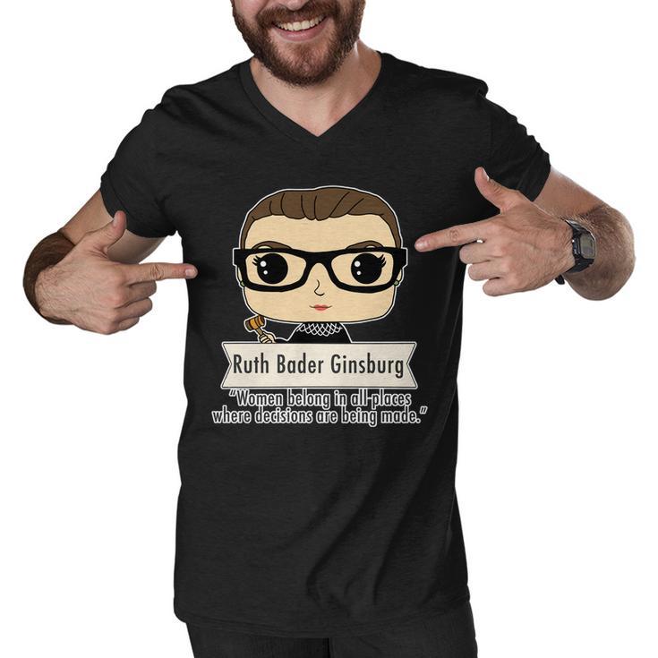 Ruth Bader Ginsburg Cute Cartoon Quote Men V-Neck Tshirt