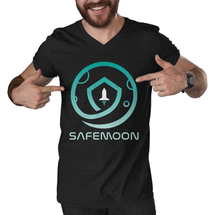 Safemoon Cryptocurrency Logo With Name Men V-Neck Tshirt