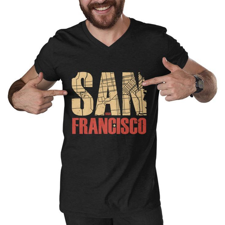 San Francisco Vintage Emblem Men V-Neck Tshirt