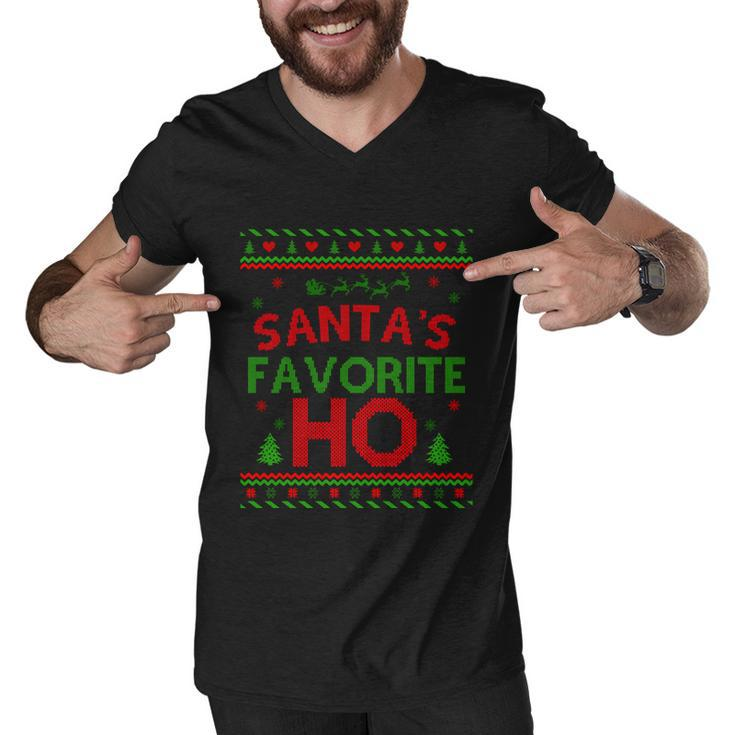 Santas Favorite Ho Ugly Christmas Sweater Christmas In July Gift Men V-Neck Tshirt