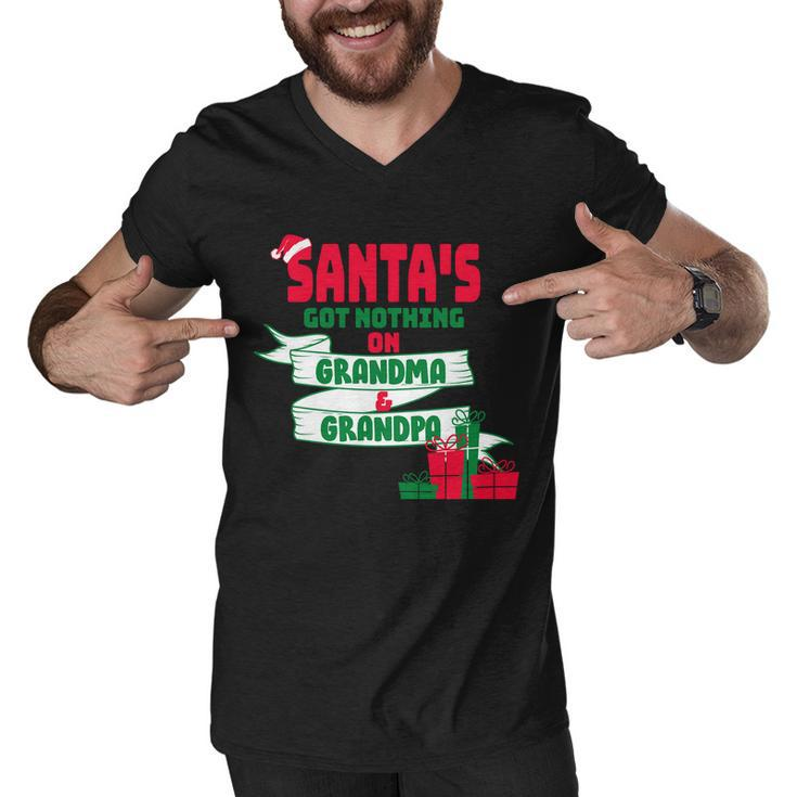 Santas Got Nothing On Grandma And Grandpa Christmas Men V-Neck Tshirt