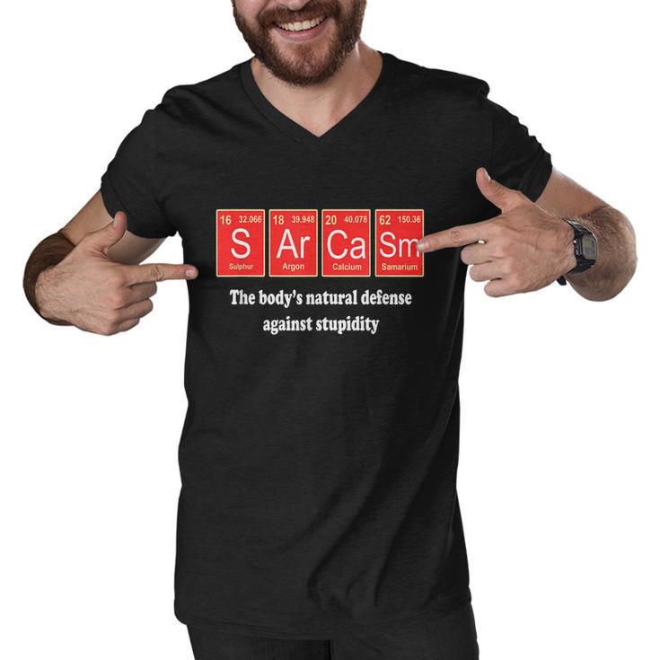 Sarcasm The Bodys Natural Defense Against Stupidity Men V-Neck Tshirt