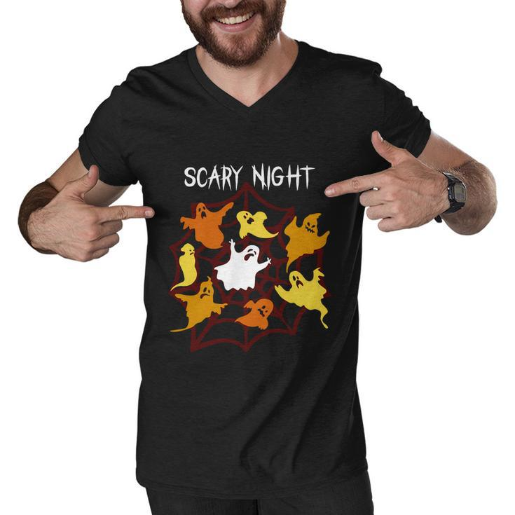 Scary Night Ghost Boo Halloween Quote Men V-Neck Tshirt