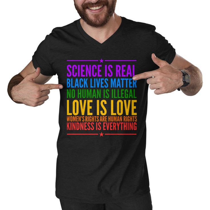 Science Is Real Black Lives Matter Love Is Love Men V-Neck Tshirt