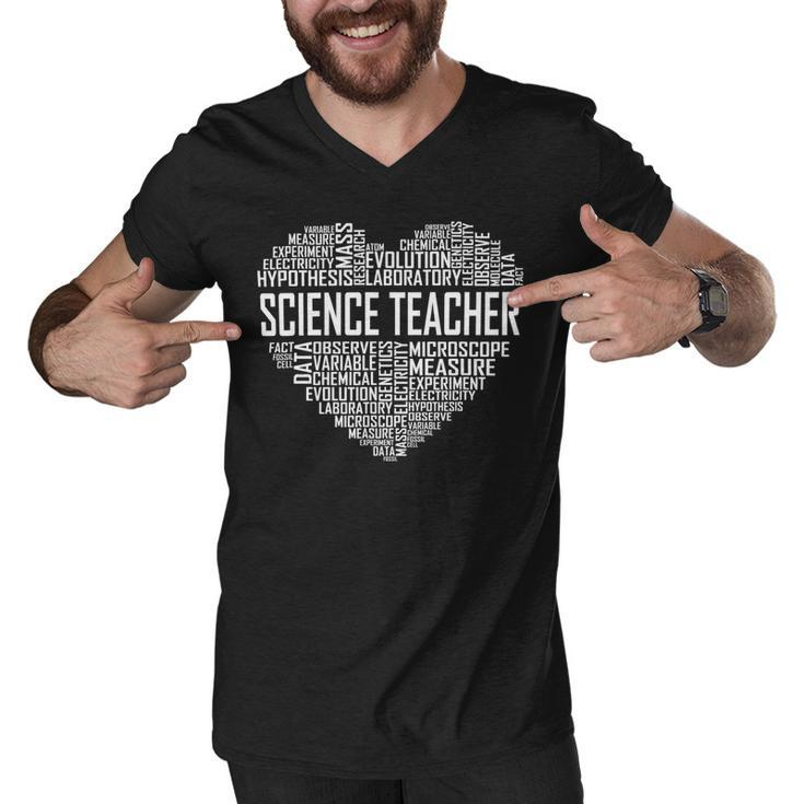Science Teacher Heart Proud Science Teaching Design Men V-Neck Tshirt