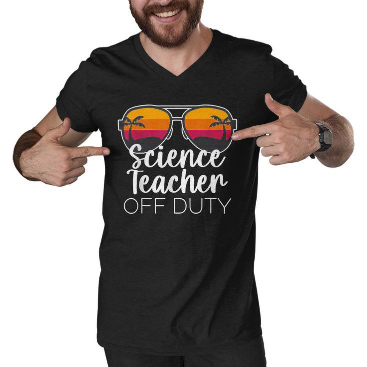 Science Teacher Off Duty Sunglasses Beach Sunset V2 Men V-Neck Tshirt