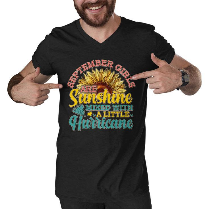 September Girls Sunshine And Hurricane Cute Men V-Neck Tshirt