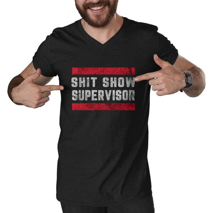 Shit Show Supervisor Sarcastic Distressed V2 Men V-Neck Tshirt