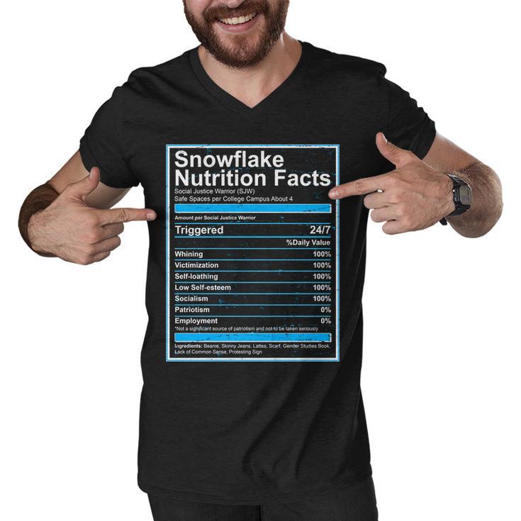 Snowflake Nutrition Facts Men V-Neck Tshirt