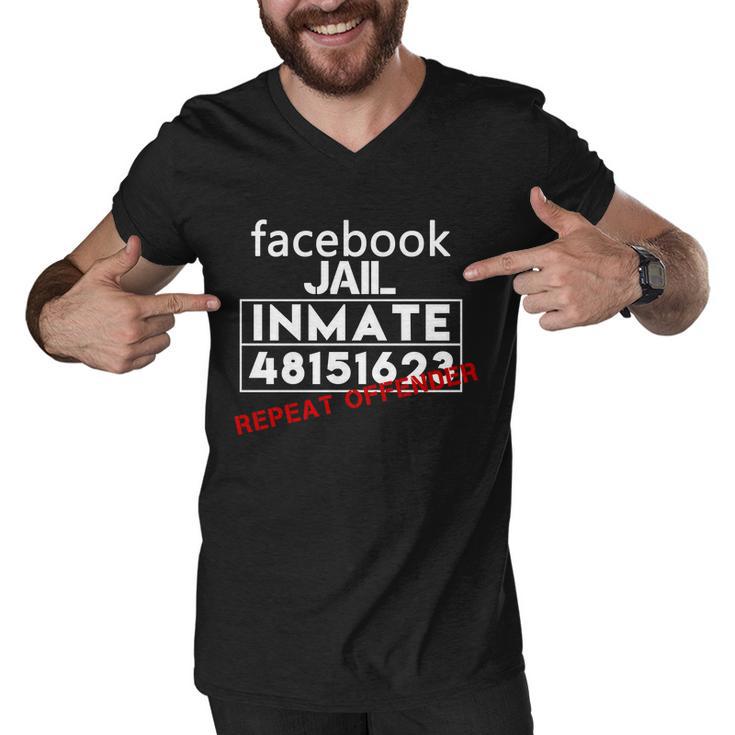 Social Media Jail Inmate Repeat Offender Men V-Neck Tshirt