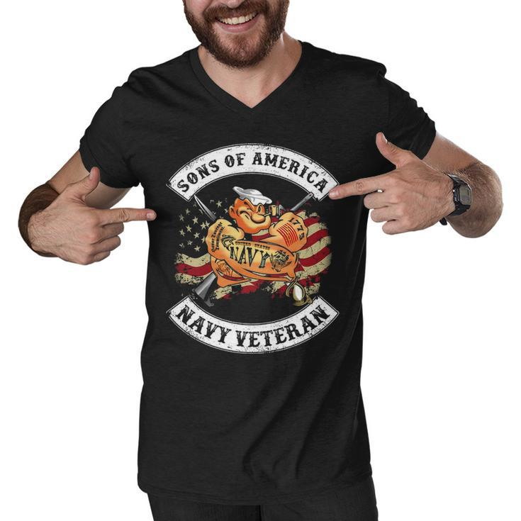 Son Of America Navy Veteran Men V-Neck Tshirt
