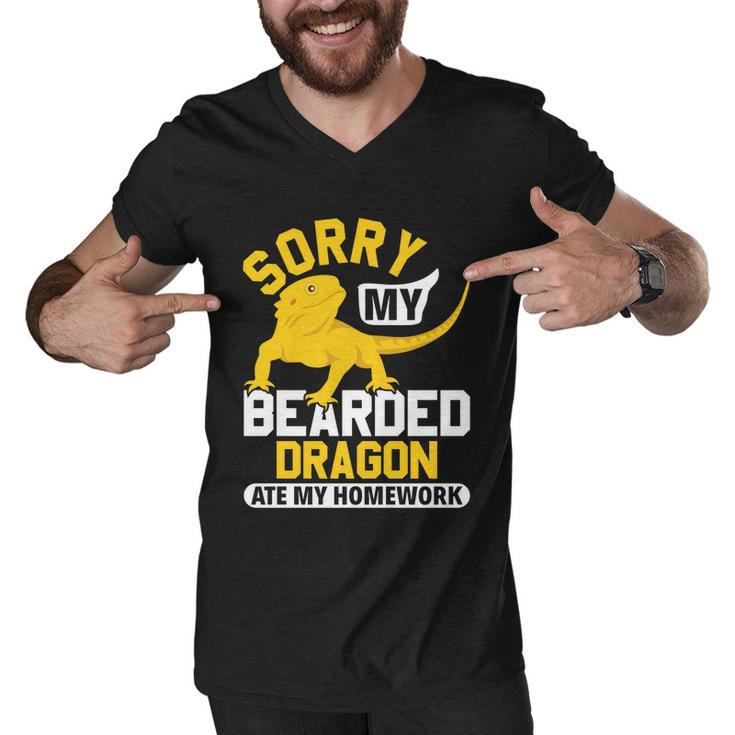 Sorry My Bearded Dragon Ate My Homework Lizard Lover Gift Men V-Neck Tshirt
