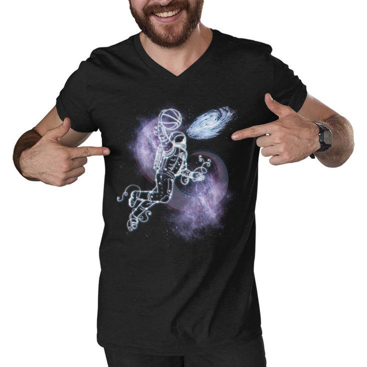 Space Astronaut Dunk Nebula Jam Men V-Neck Tshirt