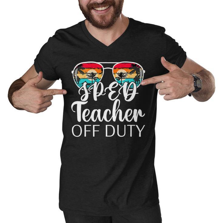 Special Education Sped Teacher Off Duty Sunglasses Beach Men V-Neck Tshirt
