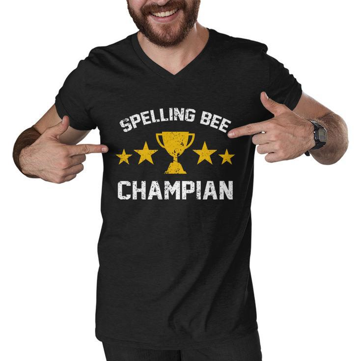 Spelling Bee Champian Funny Men V-Neck Tshirt