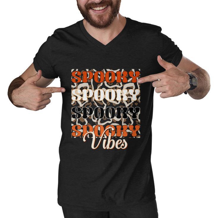 Spooky Spooky Spooky Spooky Vibes Halloween Quote V2 Men V-Neck Tshirt