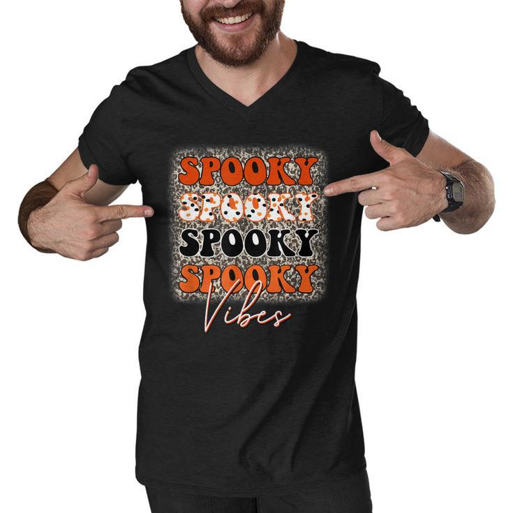 Spooky Vibes Leopard Easy Diy Halloween Costume Retro  Men V-Neck Tshirt
