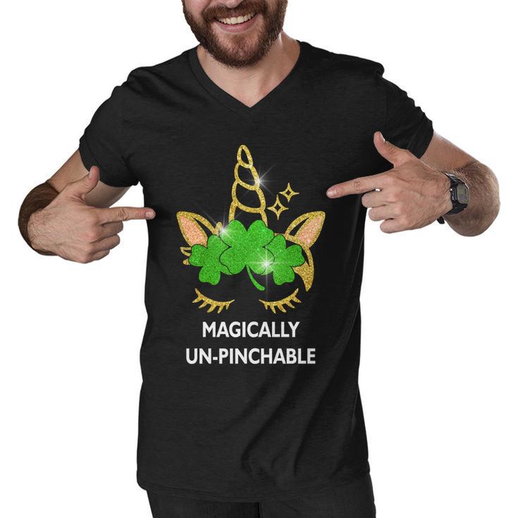 St Patricks Day Unicorn Magically Unpinchable Men V-Neck Tshirt