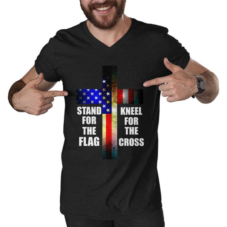 Stand For The Flag Kneel For The Cross Usa Flag Men V-Neck Tshirt