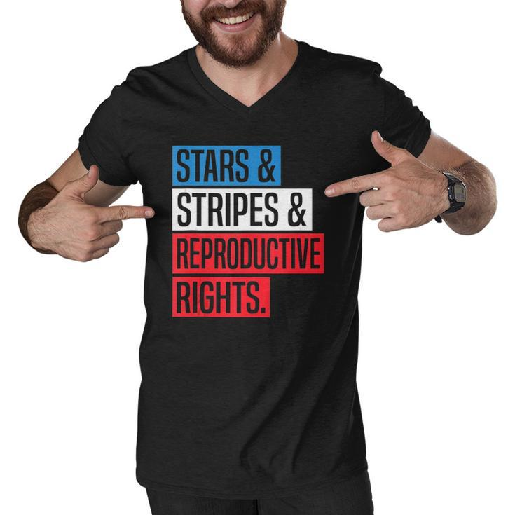 Stars Stripes And Reproductive Rights Pro Choice 4Th Of July Men V-Neck Tshirt