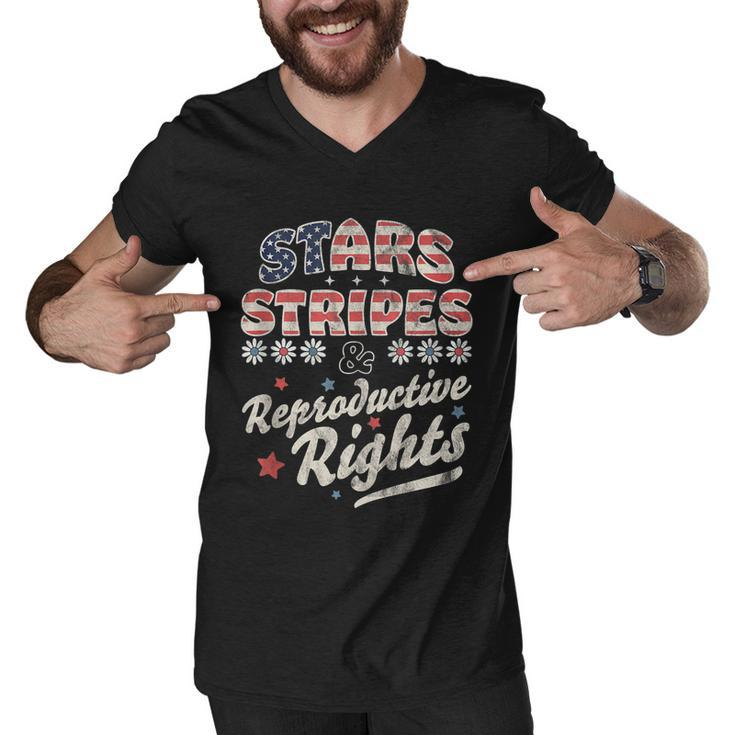 Stars Stripes Reproductive Rights Patriotic 4Th Of July Cute Tank Top Men V-Neck Tshirt