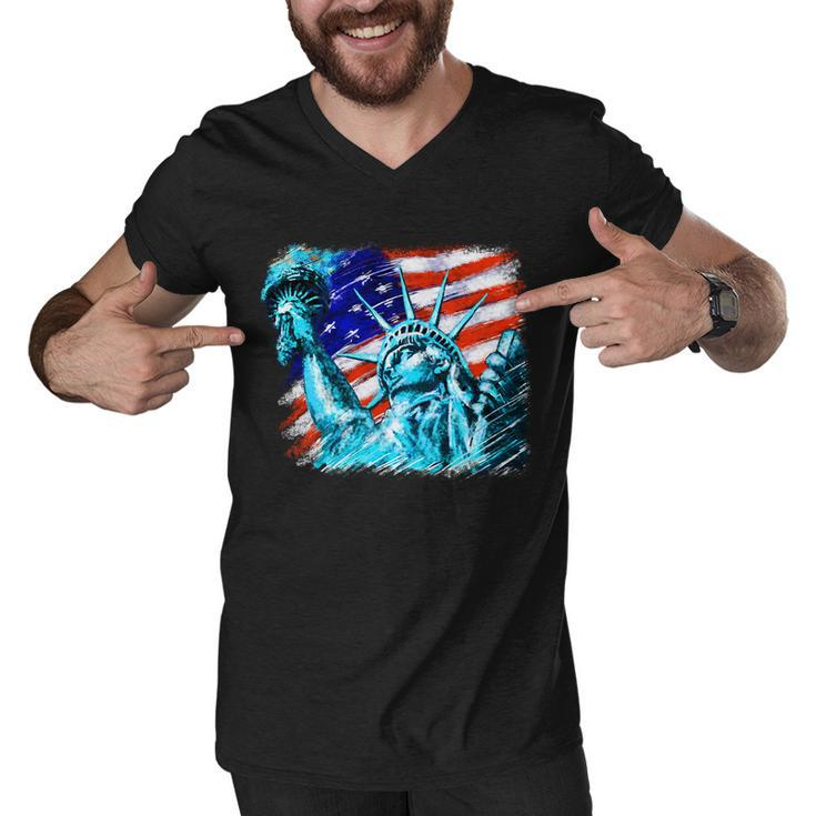 Statue Of Liberty Usa Men V-Neck Tshirt