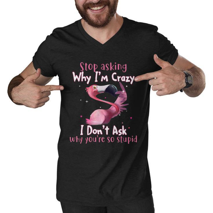 Stop Asking Why Im Crazy I Dont Ask Why Youre So Stupid Funny Tshirt Men V-Neck Tshirt