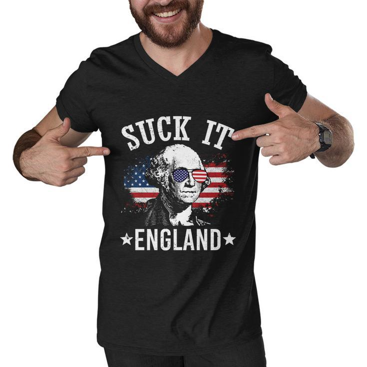Suck It England Shirt Funny 4Th Of July George Washington Men V-Neck Tshirt