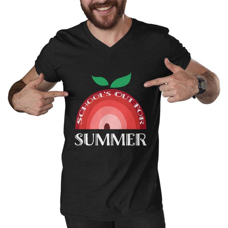 Summer Break 2022 Retro Summer Break Schools Out For Summer Funny Gift Men V-Neck Tshirt