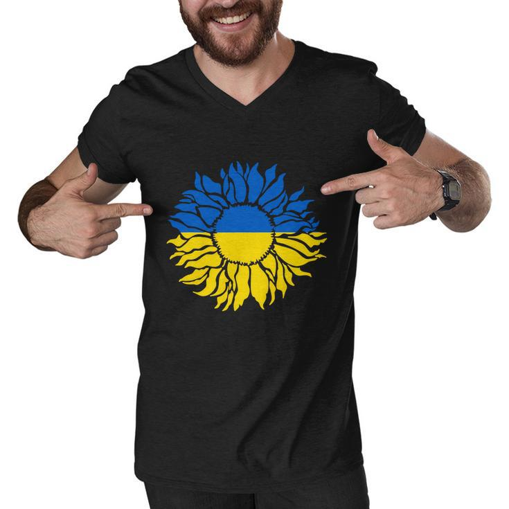 Sunflower Of Peace Ukraine Ukraine Strong Vyshyvanka Long Tshirt Men V-Neck Tshirt