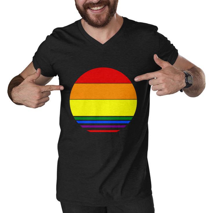 Sunset Lgbt Gay Pride Lesbian Bisexual Ally Quote V3 Men V-Neck Tshirt