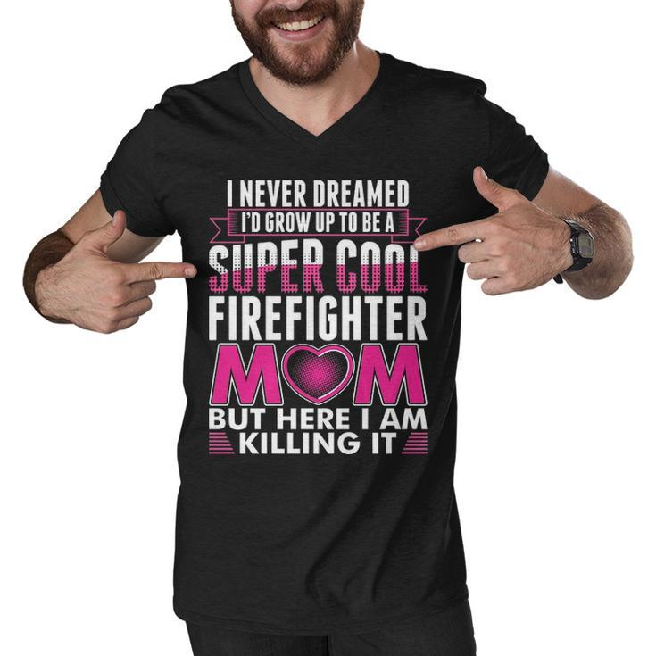 Super Cool Firefighter Mom Men V-Neck Tshirt