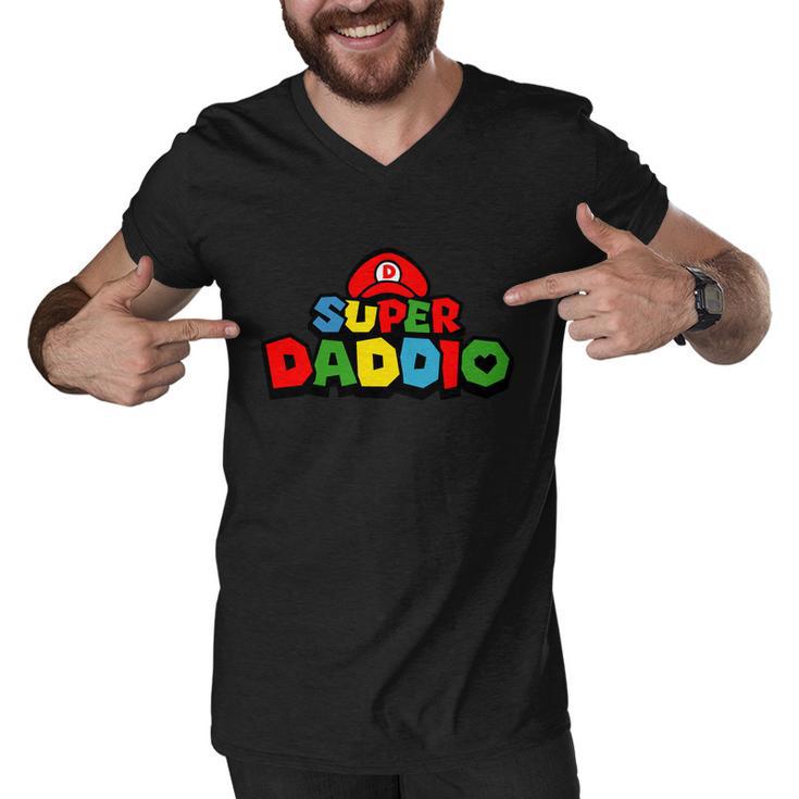 Super Dad Daddio Funny Color Tshirt Men V-Neck Tshirt