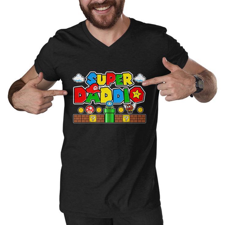 Super Daddio Dad Video Gamer Men V-Neck Tshirt