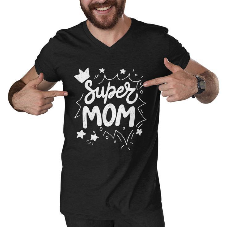 Super Mom Mothers Day Graphic Design Printed Casual Daily Basic Men V-Neck Tshirt