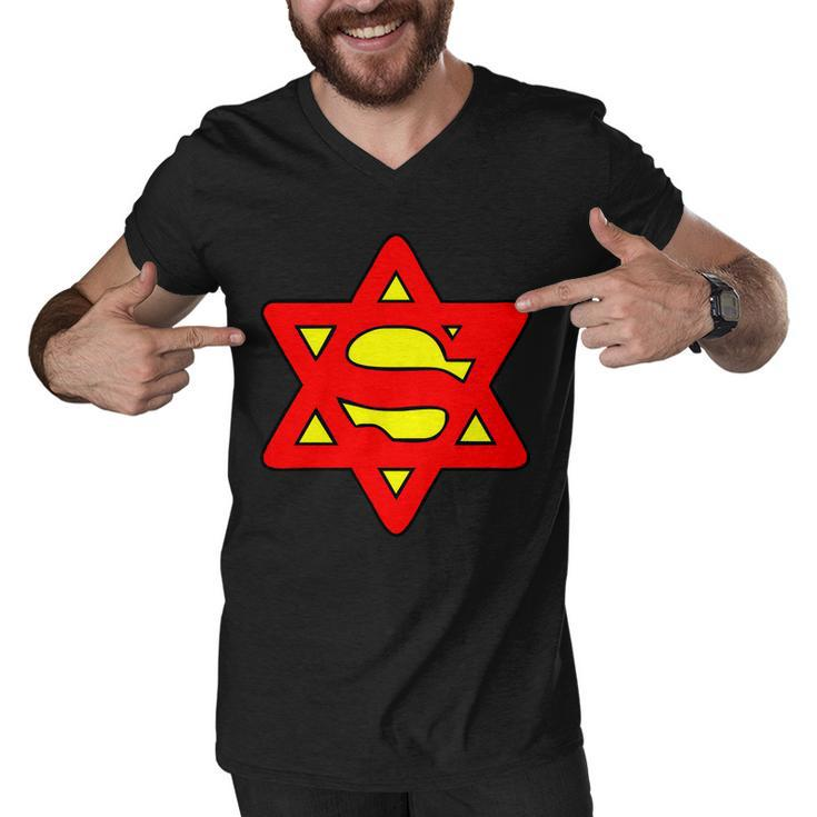 Superjew Super Jew Logo Men V-Neck Tshirt