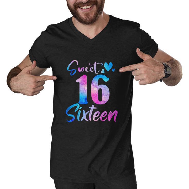 Sweet 16Th Birthday Party Funny Sixteen Years Old Girl Men V-Neck Tshirt