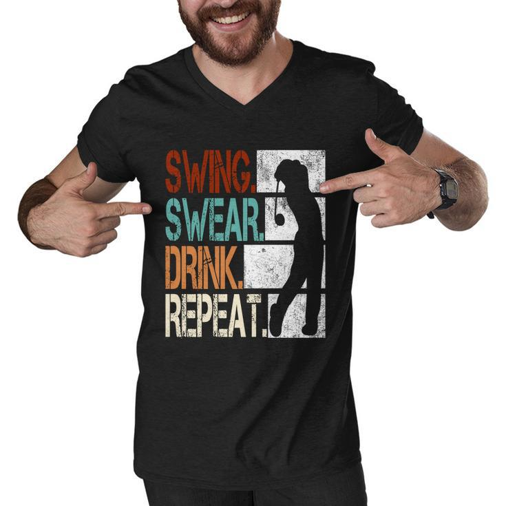 Swing Swear Drink Repeat Men V-Neck Tshirt