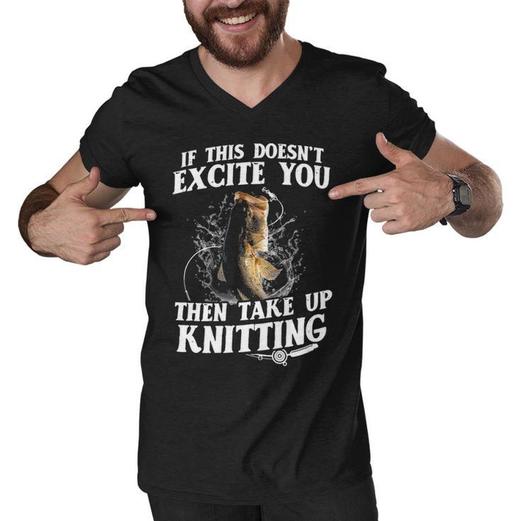 Take Up Knitting Men V-Neck Tshirt