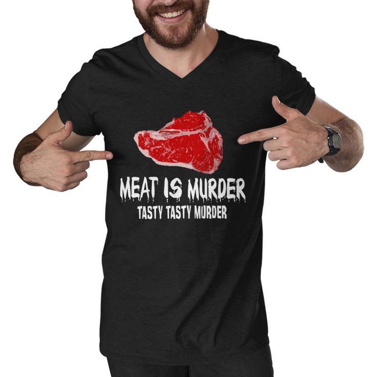 Tasty Meat Is Murder Men V-Neck Tshirt