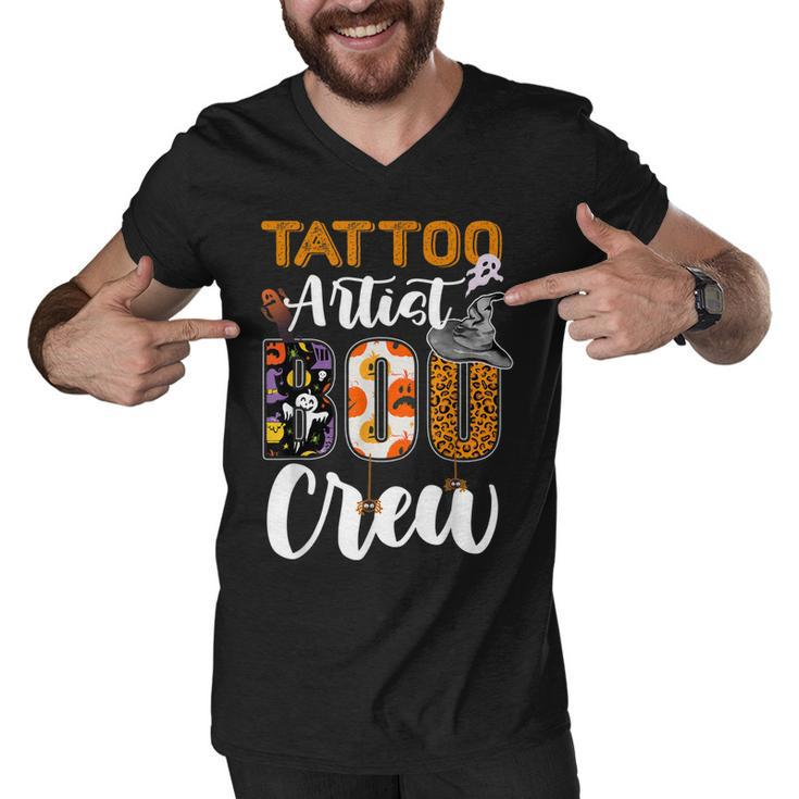 Tattoo Artist Boo Crew Ghost Funny Halloween Matching  Men V-Neck Tshirt
