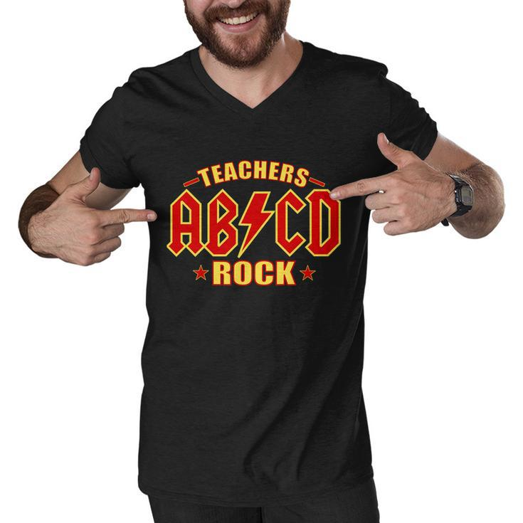Teachers Rock Ab V Cd Abcd Men V-Neck Tshirt