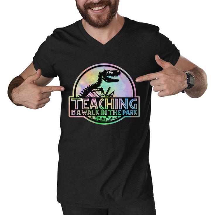 Teaching Is A Walk In The Park Funny Teacher Men V-Neck Tshirt