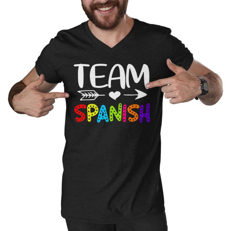 Team Spanish - Spanish Teacher Back To School Men V-Neck Tshirt