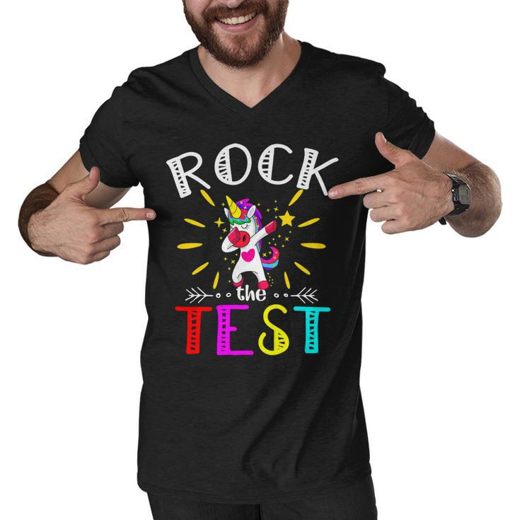 Testing Day Teacher Rock The Test Teaching Students Teachers Men V-Neck Tshirt