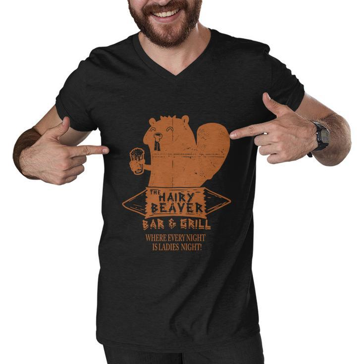 The Hairy Beaver Bar Tshirt Men V-Neck Tshirt