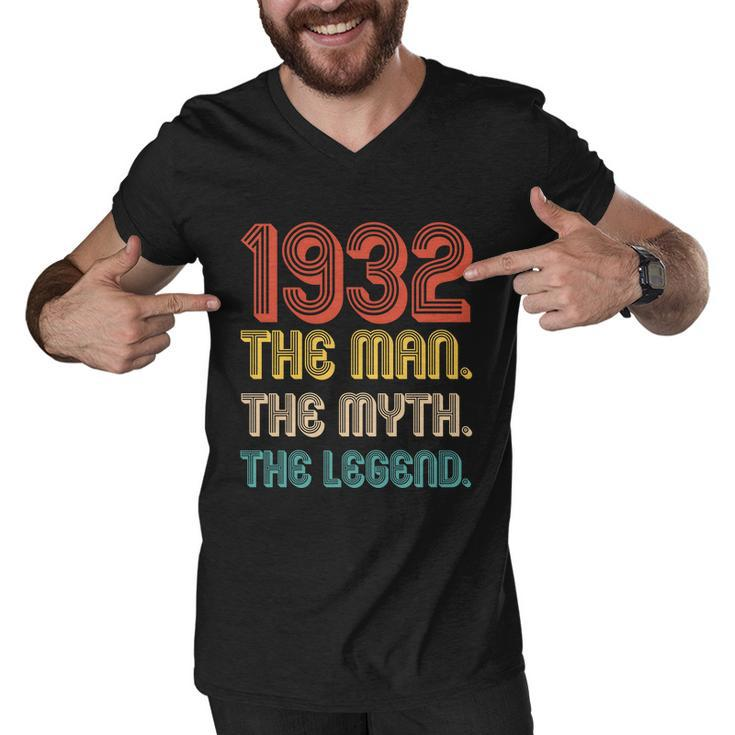 The Man The Myth The Legend 1932 90Th Birthday Men V-Neck Tshirt
