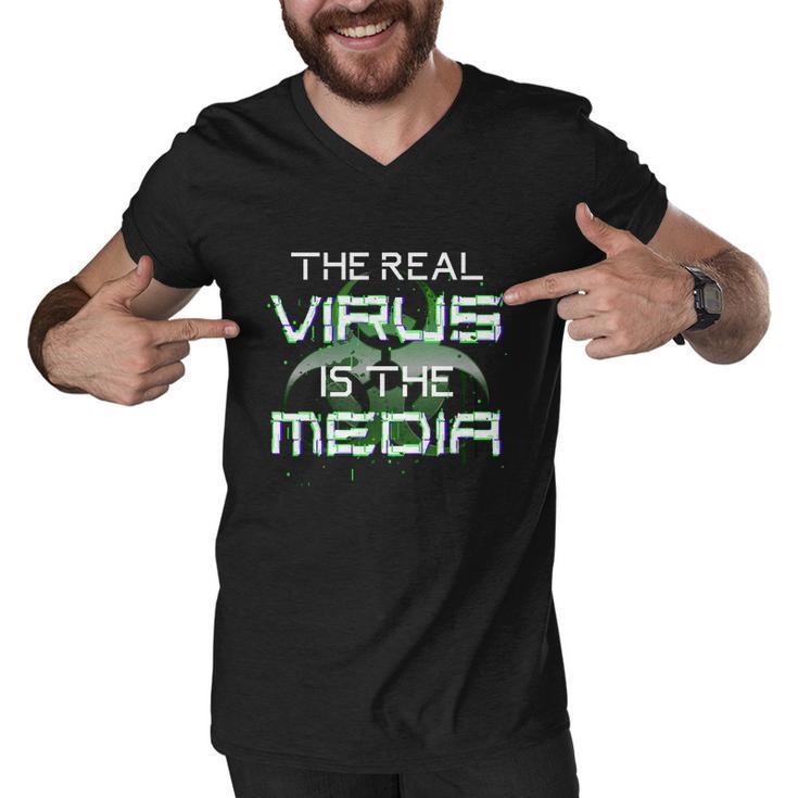 The Real Virus Is The Media Men V-Neck Tshirt