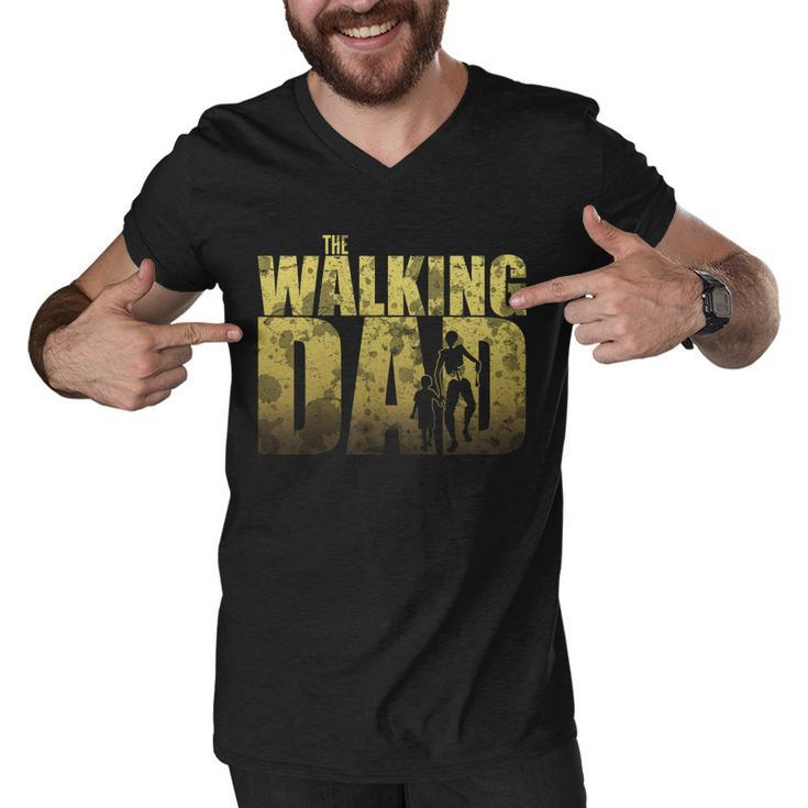The Walking Dad Gold Logo Tshirt Men V-Neck Tshirt